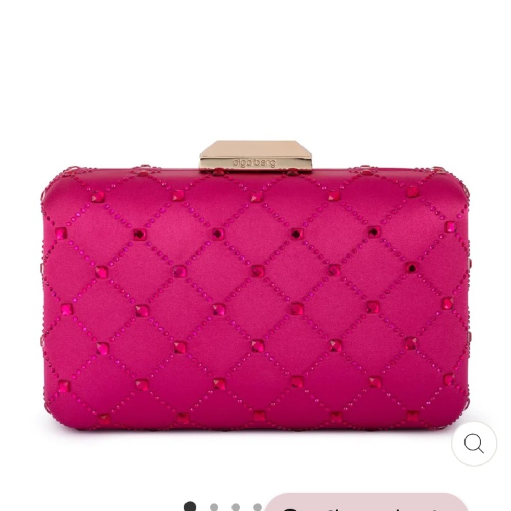 Olga Berg Fuchsia Quilted Clutch